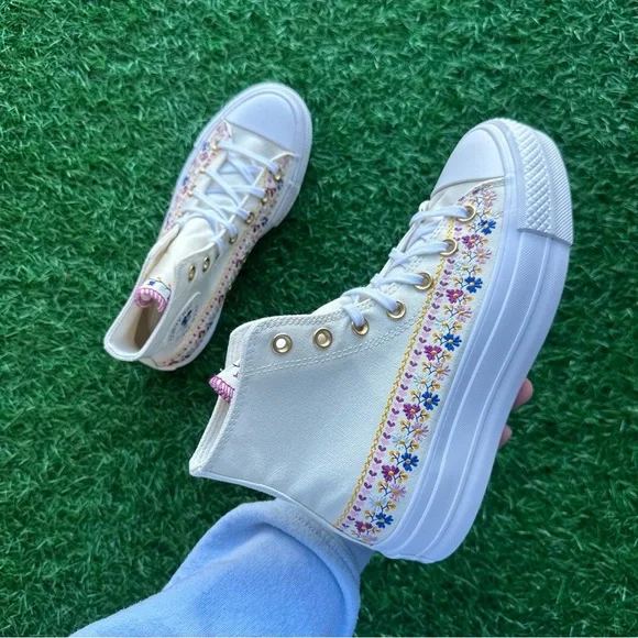 💝Converse Chuck Taylor All Star Ctas Lift Hi Floral - Picture 2 of 11